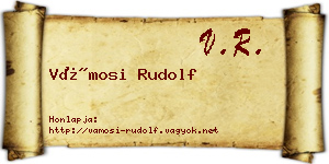 Vámosi Rudolf névjegykártya